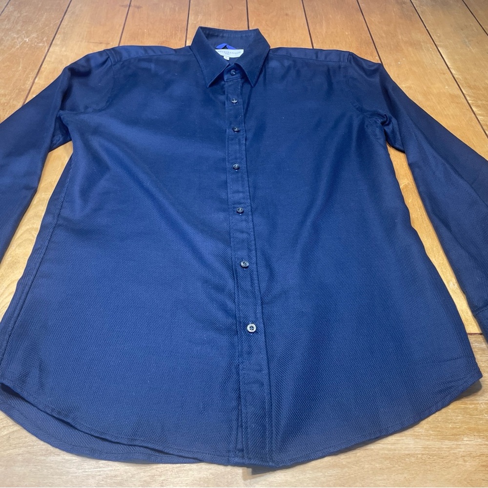 Teddy Stratford NYC Zip Fit Shirt Size 4 (Large) Color Blue Button Up Cotton